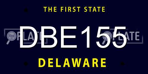 DBE155 Delaware License Plate