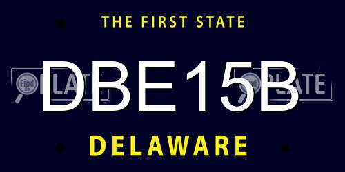 DBE15B Delaware License Plate