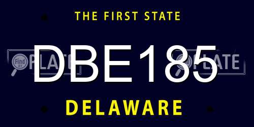 DBE185 Delaware License Plate