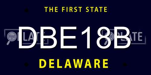 DBE18B Delaware License Plate