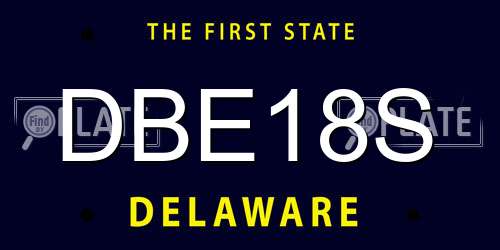 DBE18S Delaware License Plate