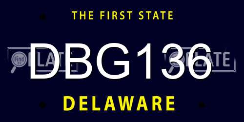 DBG136 Delaware License Plate