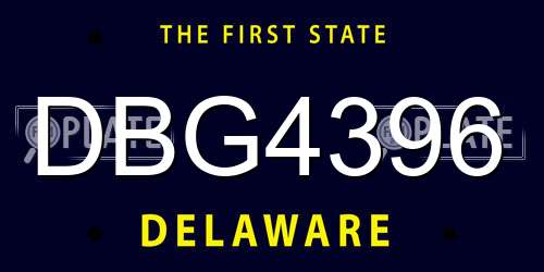 DBG4396 Delaware License Plate