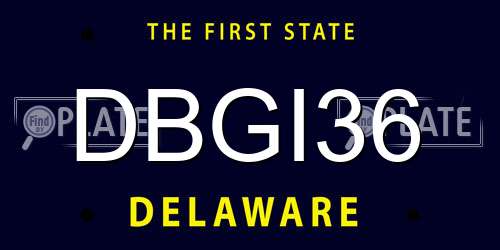 DBGI36 Delaware License Plate