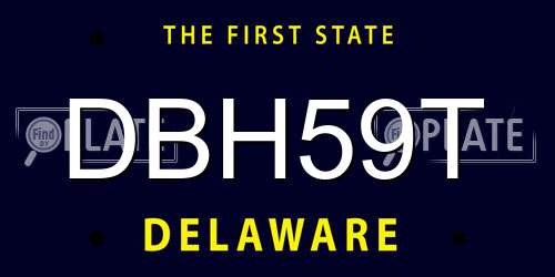 DBH59T Delaware License Plate