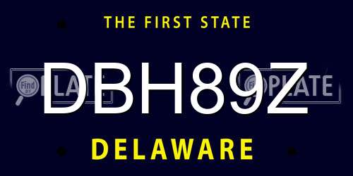 DBH89Z Delaware License Plate