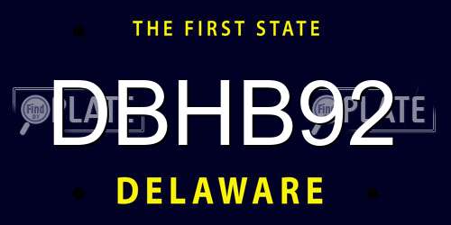 DBHB92 Delaware License Plate