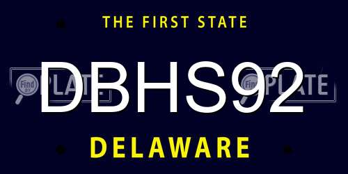 DBHS92 Delaware License Plate