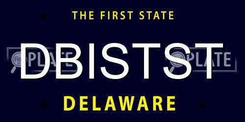 DBISTST Delaware License Plate