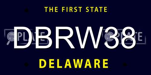 DBRW38 Delaware License Plate