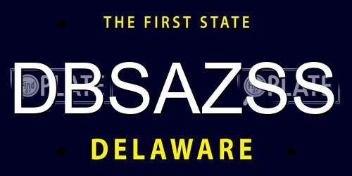 DBSAZSS Delaware License Plate