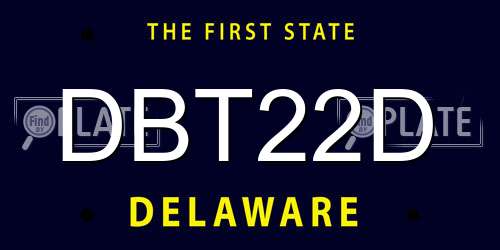 DBT22D Delaware License Plate
