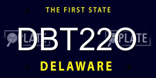 DBT22O Delaware License Plate