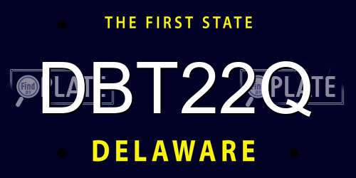 DBT22Q Delaware License Plate