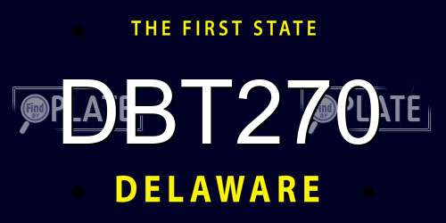 DBT270 Delaware License Plate