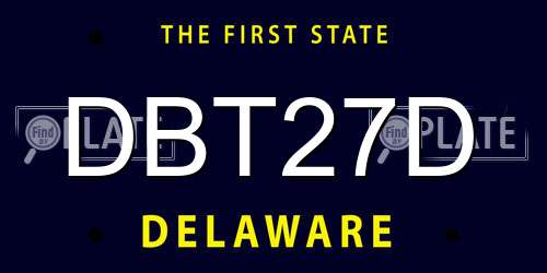 DBT27D Delaware License Plate