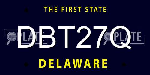 DBT27Q Delaware License Plate