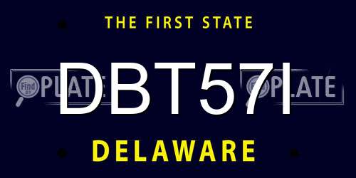 DBT57I Delaware License Plate