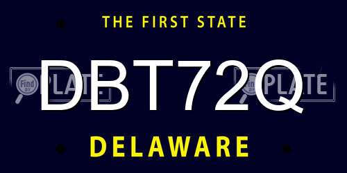 DBT72Q Delaware License Plate
