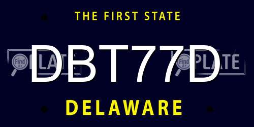 DBT77D Delaware License Plate