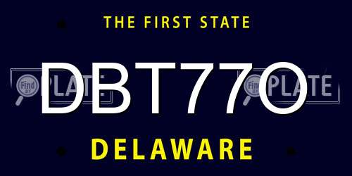 DBT77O Delaware License Plate