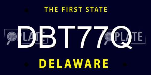 DBT77Q Delaware License Plate