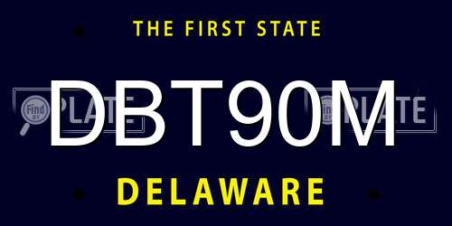 DBT90M Delaware License Plate