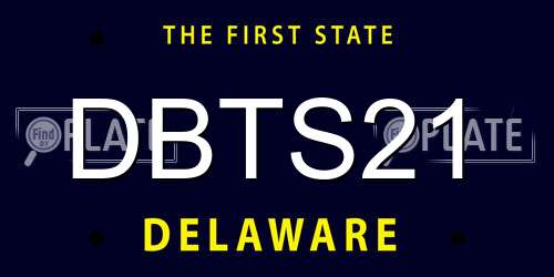DBTS21 Delaware License Plate