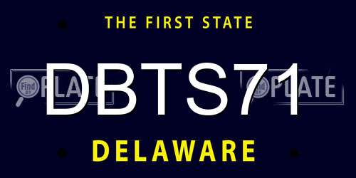 DBTS71 Delaware License Plate