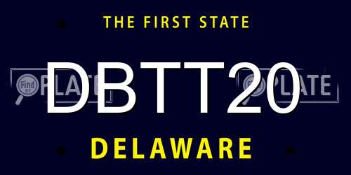 DBTT20 Delaware License Plate
