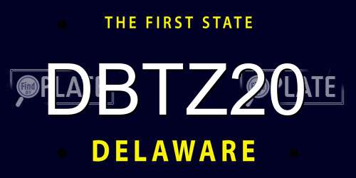 DBTZ20 Delaware License Plate