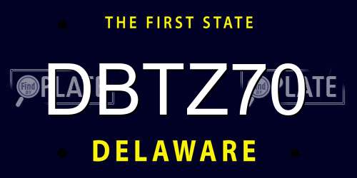 DBTZ70 Delaware License Plate