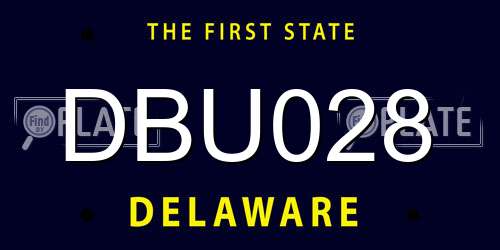 DBU028 Delaware License Plate