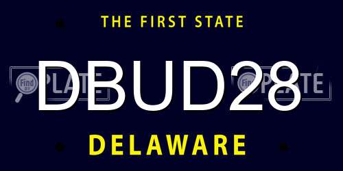DBUD28 Delaware License Plate