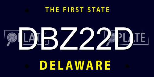 DBZ22D Delaware License Plate
