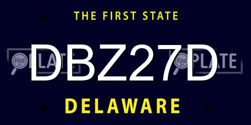 DBZ27D Delaware License Plate