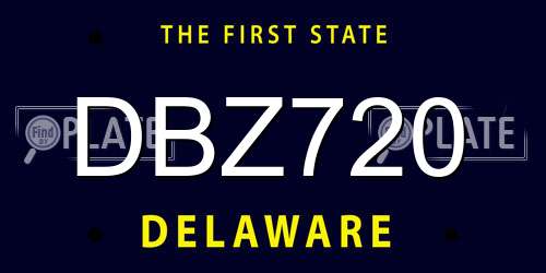 DBZ720 Delaware License Plate
