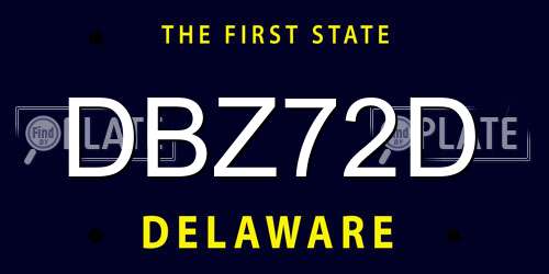DBZ72D Delaware License Plate
