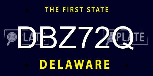 DBZ72Q Delaware License Plate