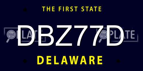 DBZ77D Delaware License Plate