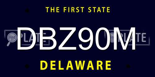 DBZ90M Delaware License Plate
