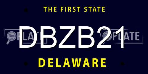 DBZB21 Delaware License Plate