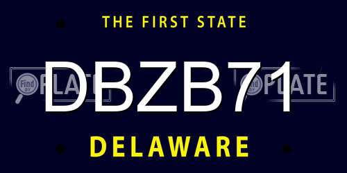 DBZB71 Delaware License Plate