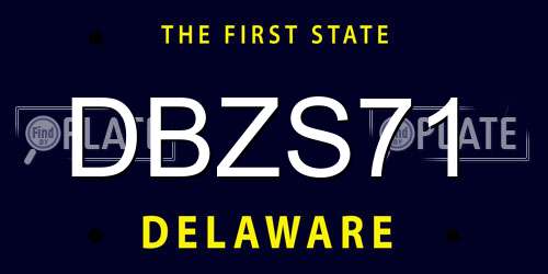 DBZS71 Delaware License Plate