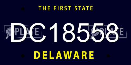 DC18558 Delaware License Plate