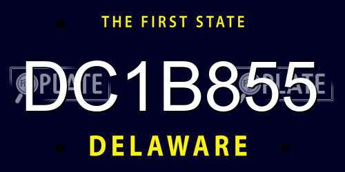 DC1B855 Delaware License Plate