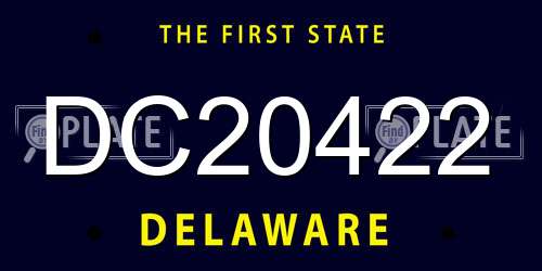 DC20422 Delaware License Plate