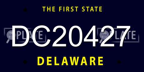 DC20427 Delaware License Plate