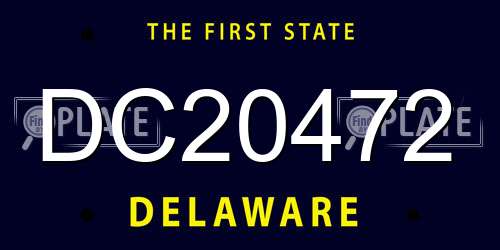 DC20472 Delaware License Plate