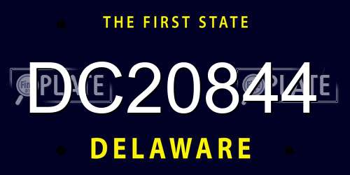 DC20844 Delaware License Plate